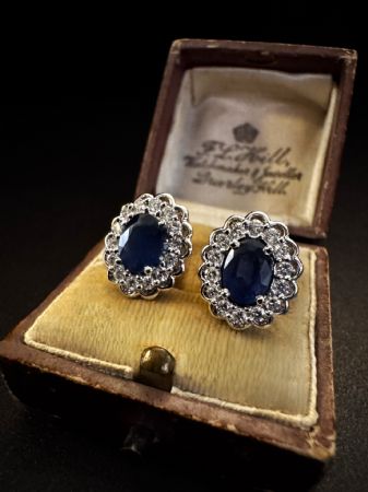 Pendientes con Zafiros y Diamantes