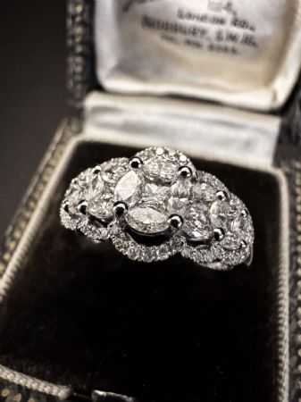 Fedina  con  Diamanti  taglio   Marquise 2  ct.