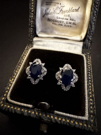 Orecchini  con  Zaffiri   e  Diamanti  
