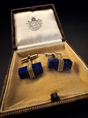 Gemelli   in  oro  con   Lapis 