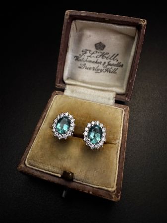Orecchini  con  Smeraldi  e  Diamanti   