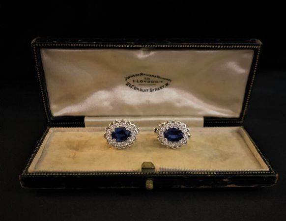 Earrings with Sapphires and Diamonds