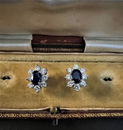 Orecchini   con  Zaffiri  e  Diamanti   