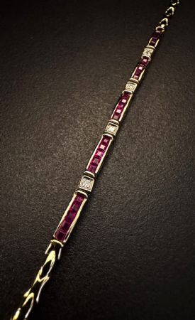 Bracciale  con  Rubini  e  Diamanti