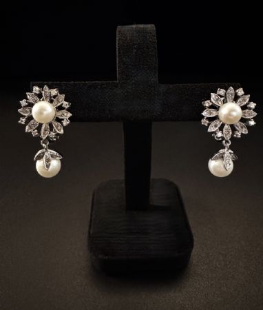 Pendientes con Perlas y Diamantes