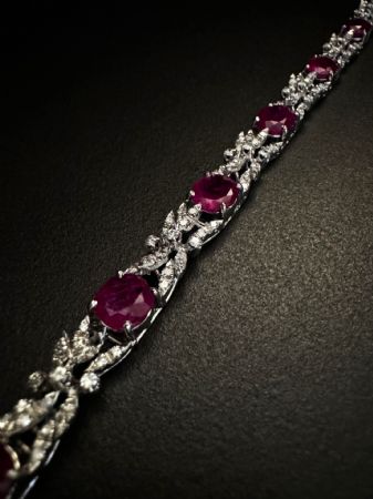 Bracciale  con Rubini  14 ct  e  Diamanti 